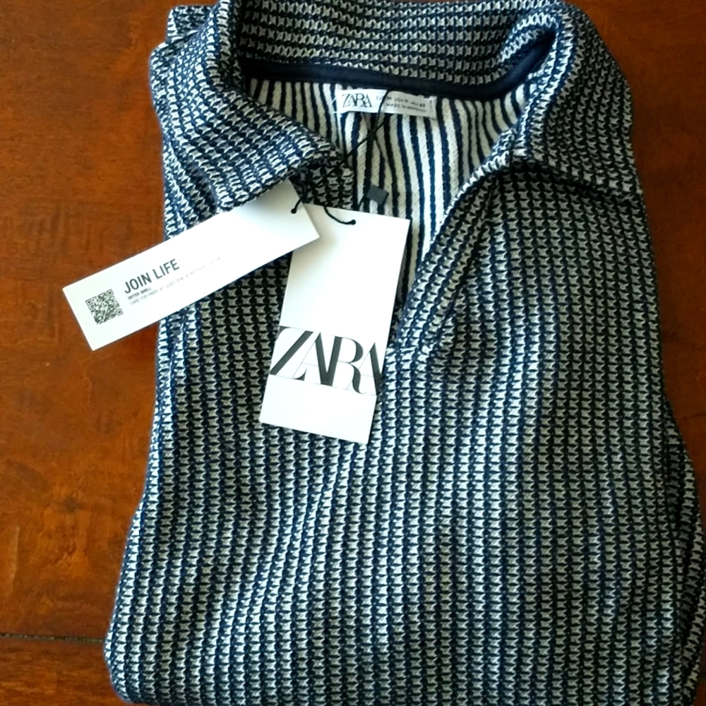Zara Mens Knit Polo Shirt